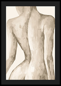 Watercolor of female back in beige and sand tones-4