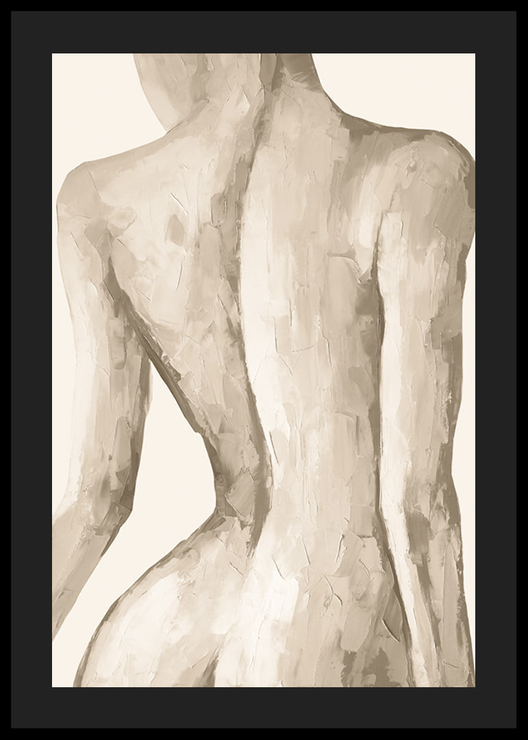 Watercolor of female back in beige and sand tones-12