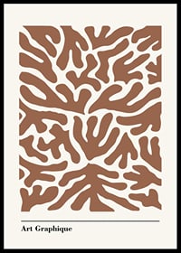 Abstract brown organic shapes against sand colored background-0