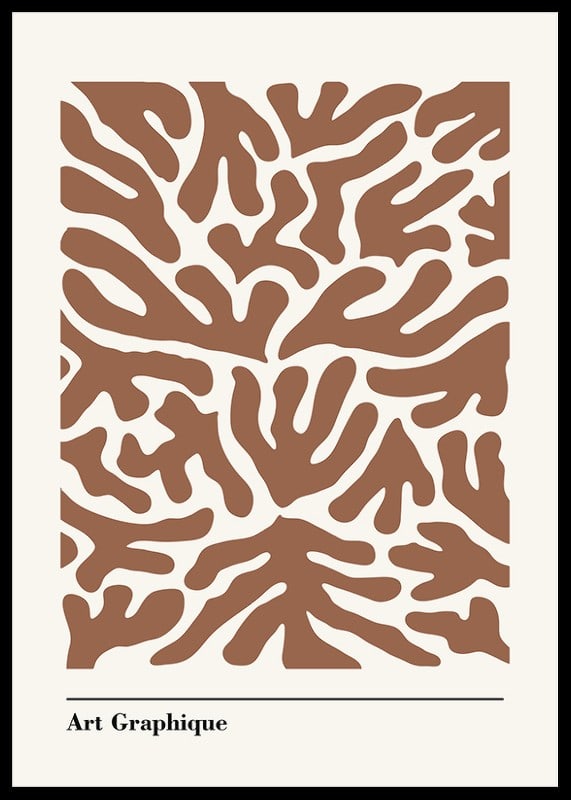 Abstract brown organic shapes against sand colored background-12