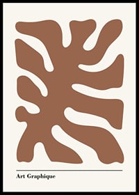 Abstract graphic shape in rust brown on a sand-colored background-0