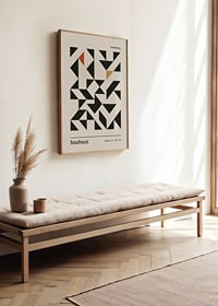 Graphic black and colored triangles in Bauhaus style-2