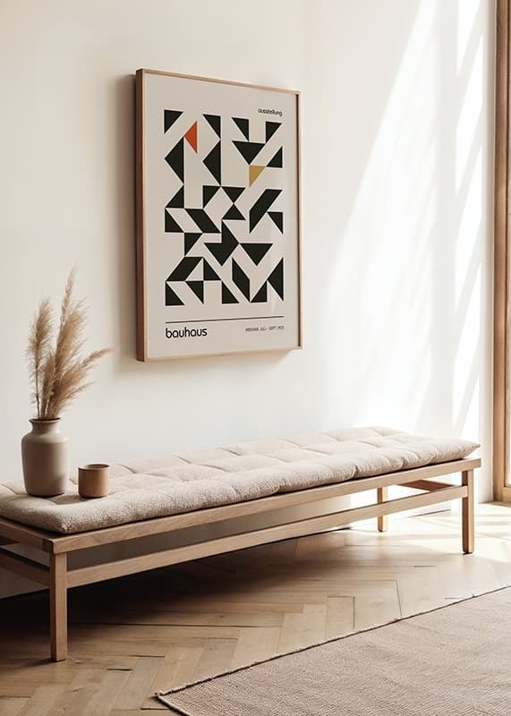 Graphic black and colored triangles in Bauhaus style-12