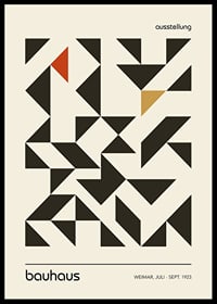 Graphic black and colored triangles in Bauhaus style-0