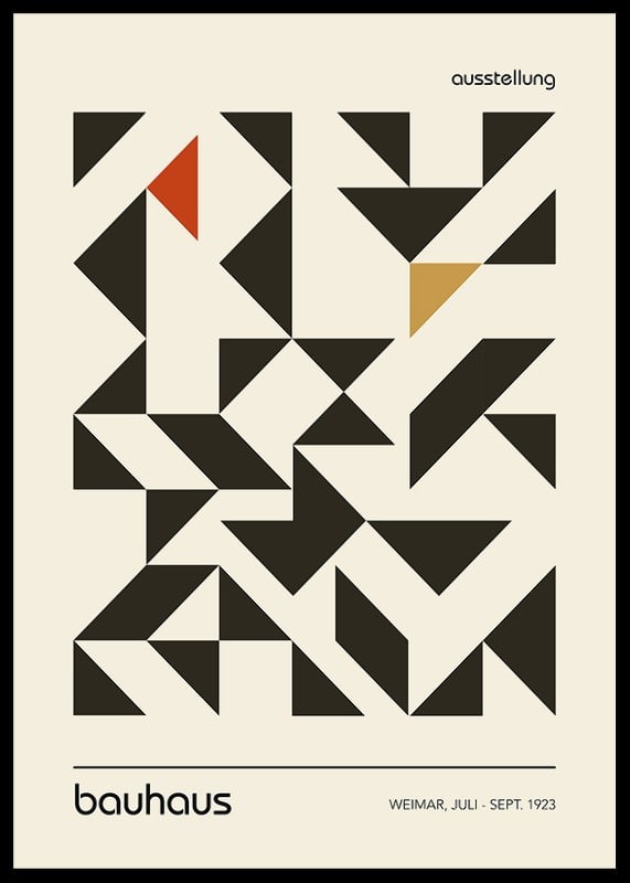 Graphic black and colored triangles in Bauhaus style-12