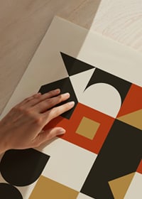 Grafisk Bauhaus-inspirerad design med geometriska former-3