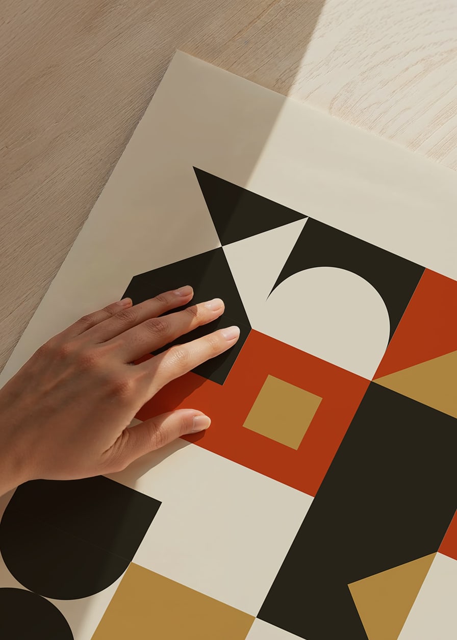 Grafisk Bauhaus-inspirerad design med geometriska former-12