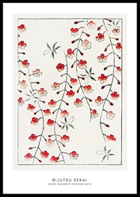 Fleurs de cerisier illustrées en rouge et blanc par Watanabe Seitei-0