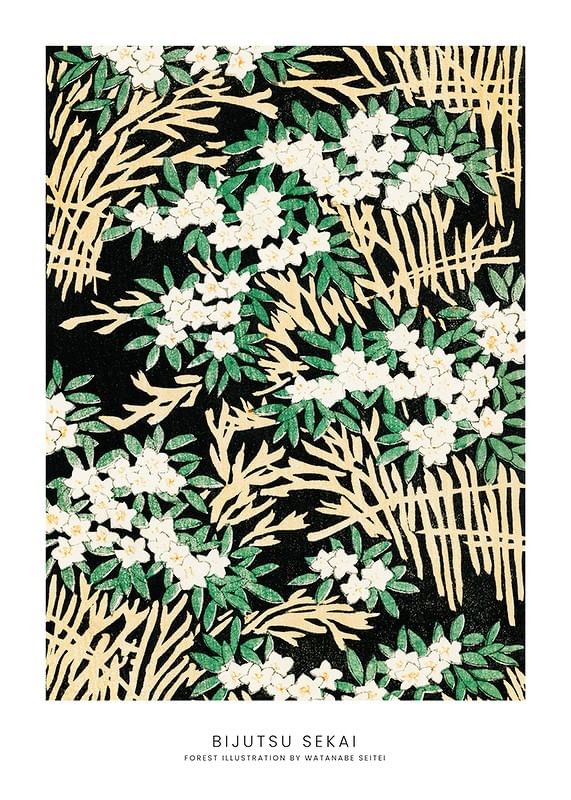 Plagát Forest Illustration By Watanabe Seitei