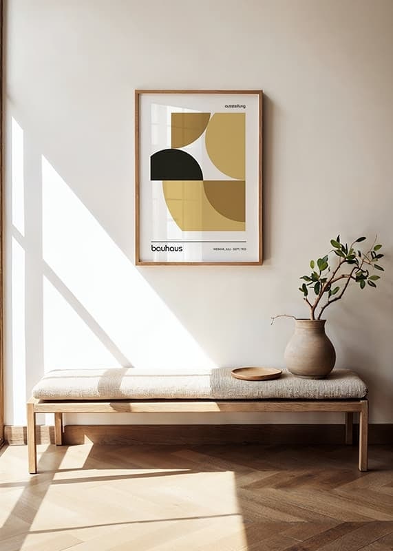 Grafický dizajn s geometrickými tvarmi v hnedých a žltých odtieňoch-12