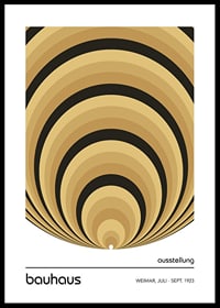 Graphic pattern with concentric circles in beige and black-0