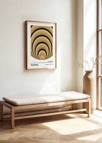 Graphic pattern with concentric circles in beige and black-2