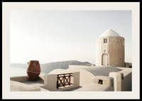 Photograph of whitewashed buildings and pot in Greece-2