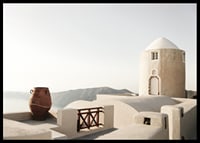Photograph of whitewashed buildings and pot in Greece-6