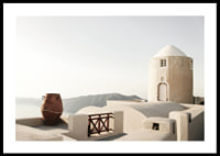 Photograph of whitewashed buildings and pot in Greece-0