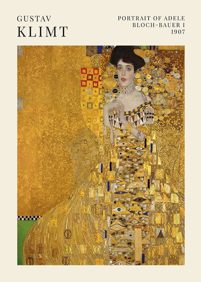 Portaocchiali Rigido Con Motivo Arte Gustav Klimt - Adele Bloch-Bauer - Foto 4