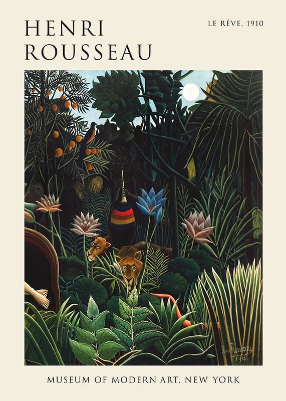 Impression Sur Toile "Le Rêve" De Henri Rousseau - Format 60x40 Cm - Toile Coton 360g/m², Fabriqué Main à Berlin