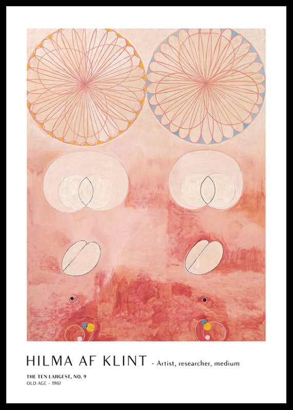 Abstract circles and organic shapes in pink tones by Hilma af Klint-12