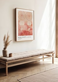 Abstract circles and organic shapes in pink tones by Hilma af Klint-2