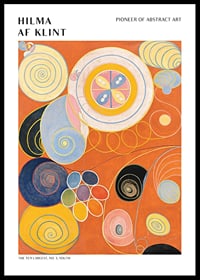 Abstract spirals and circles in orange by Hilma af Klint-0