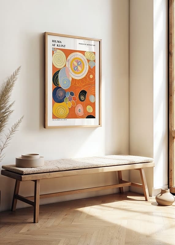 Abstract spirals and circles in orange by Hilma af Klint-12