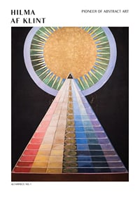 Abstract motif of circle and triangle in bright colors by Hilma af Klint-1