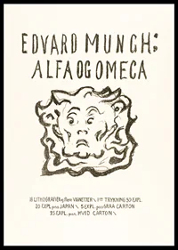 Skrift och tecknad ansikte i svart på ljus bakgrund av Edvard Munch-6