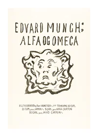 Skrift och tecknad ansikte i svart på ljus bakgrund av Edvard Munch-1
