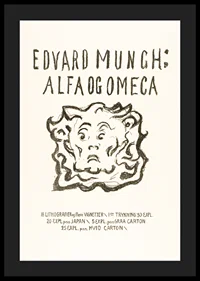 Skrift och tecknad ansikte i svart på ljus bakgrund av Edvard Munch-4