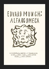 Skrift och tecknad ansikte i svart på ljus bakgrund av Edvard Munch-5