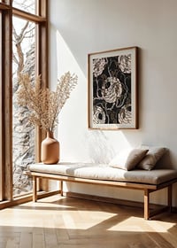 Art Nouveau pattern with spiral flowers and branches in black, white and brown by E. A. Seguy-2