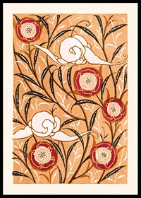 Decorative floral pattern in warm tones by E. A. Seguy-0