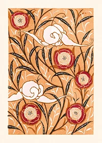 Decorative floral pattern in warm tones by E. A. Seguy-1