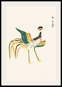 Illustrert trane i grønt, gult og oransje av Taguchi Tomoki-2