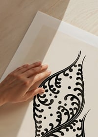 Black and white leaf shapes with ornate patterns, Japanese style-9