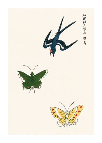 Plakat Swallow And Butterflies By Taguchi Tomoki