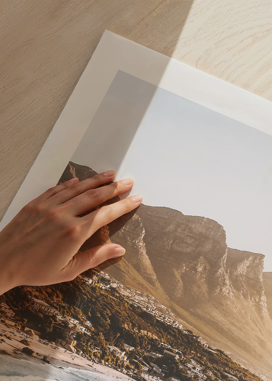 Photographic coastal landscape with sea, beach and mountains in backlight-12