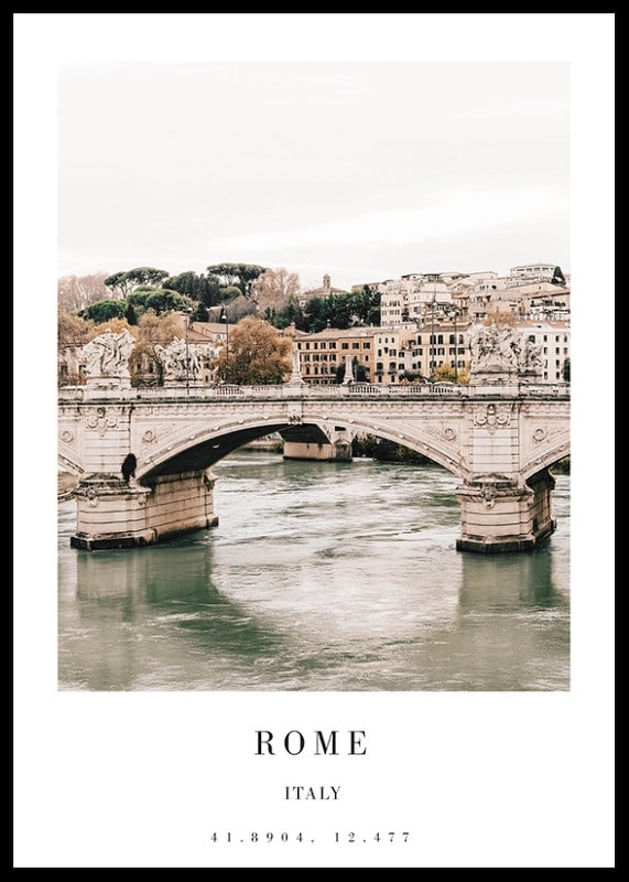 Foto der Brücke über den Tiber in Rom mit hellen Farbtönen-12