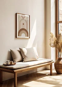 Abstract geometric shapes in beige and brown tones-8
