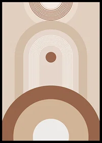 Abstract geometric shapes in beige and brown tones-6