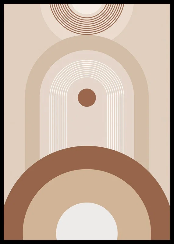 Abstract geometric shapes in beige and brown tones-12