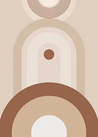 Abstract geometric shapes in beige and brown tones-7