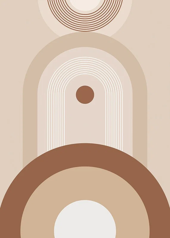 Abstract geometric shapes in beige and brown tones-12