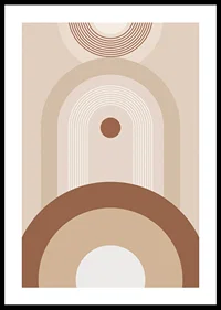 Abstract geometric shapes in beige and brown tones-0