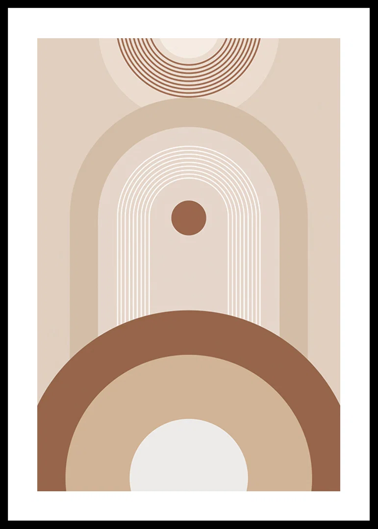 Abstract geometric shapes in beige and brown tones-12