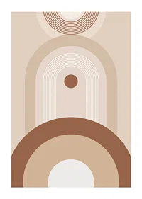 Abstract geometric shapes in beige and brown tones-1