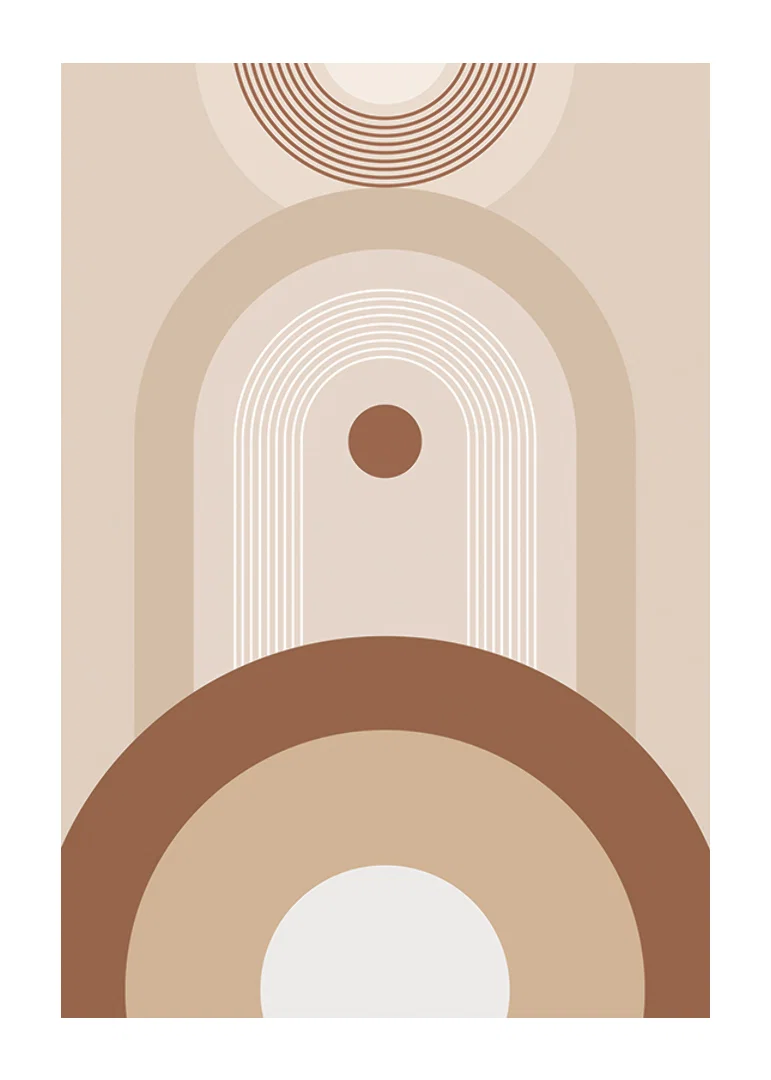 Abstract geometric shapes in beige and brown tones-12