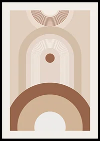 Abstract geometric shapes in beige and brown tones-2