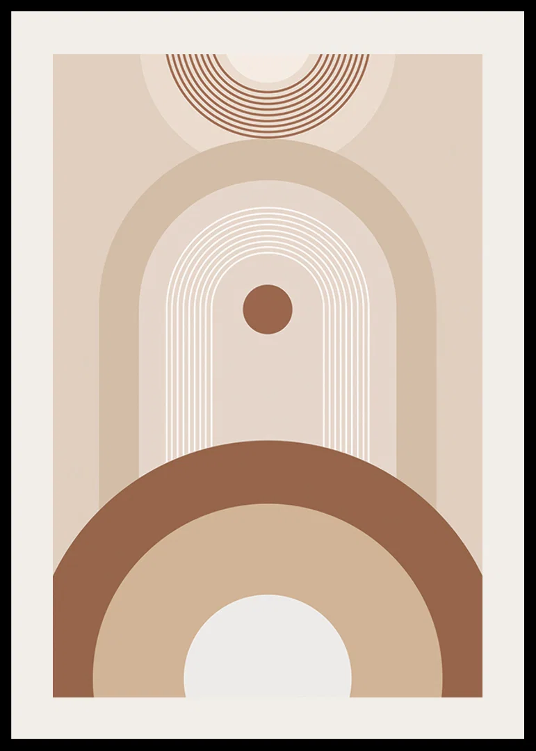 Abstract geometric shapes in beige and brown tones-12