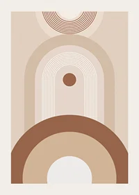 Abstract geometric shapes in beige and brown tones-3